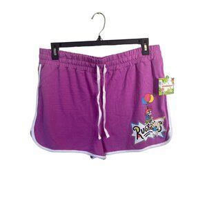 Nickelodeon RUGRATS‎ Size 3XL Graphic Junior Women's Fleece Shorts Bright Orchid